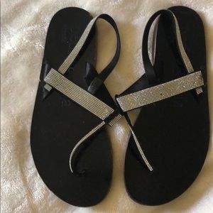 pedro garcia swarovski crystal flat sandals 36 1/2